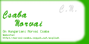 csaba morvai business card